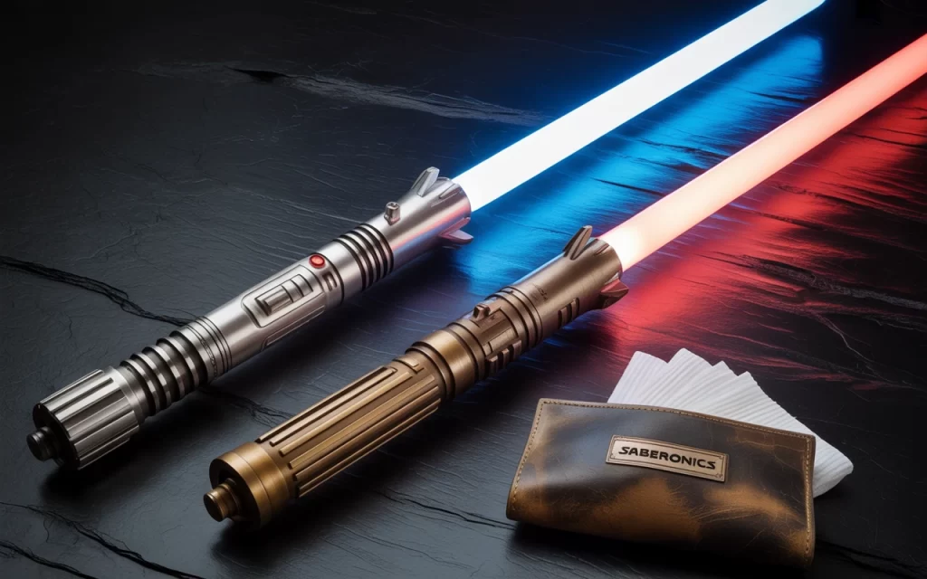 light sabers with saberonics wallet
